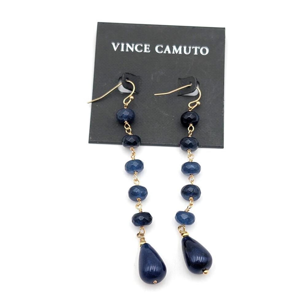 Vince Camuto Women's Gold Plated Round Beaded Dangle Drop Earrings